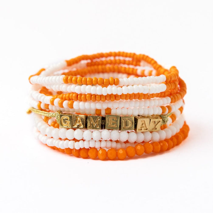 Bracelet Stack Game Day Orange + White Stack