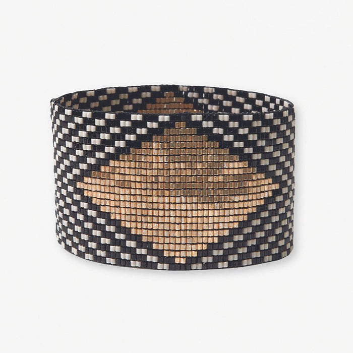 Brooklyn Diamond Beaded Stretch Bracelet Black Bracelet