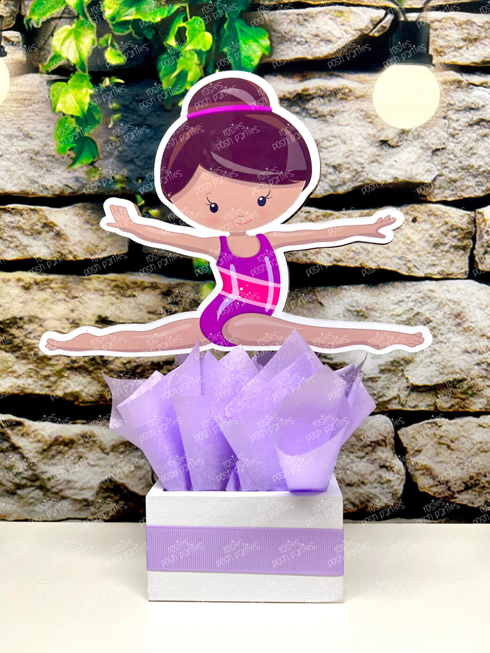 Brown Gymnast Birthday Theme | Gym Centerpiece Decoration | Gymnastics Party | Gymnastics Theme | Gymnast Acrobatics Decoration | Gym INDIVIDUAL