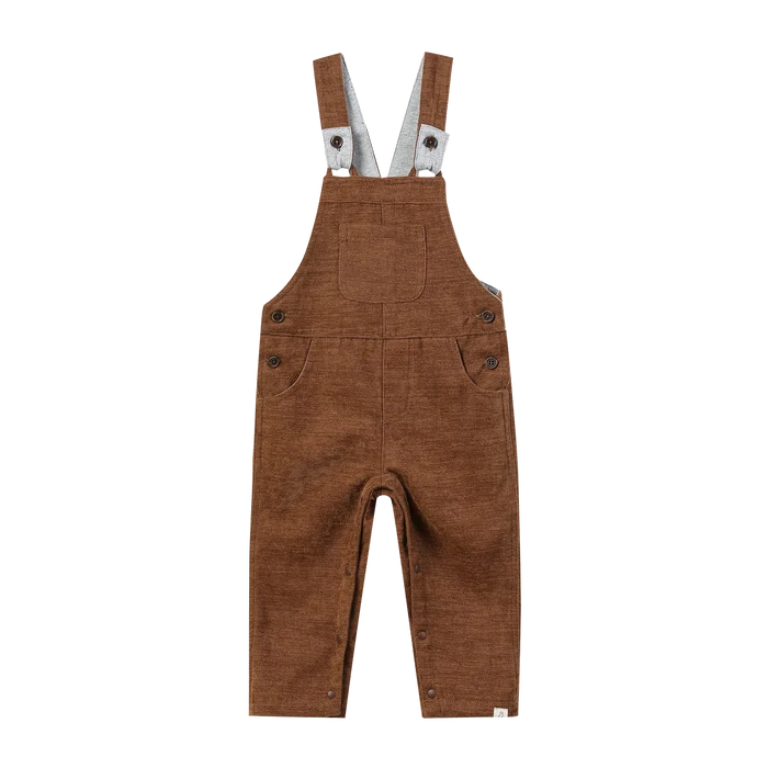 Brown Moleskin Woven Overalls