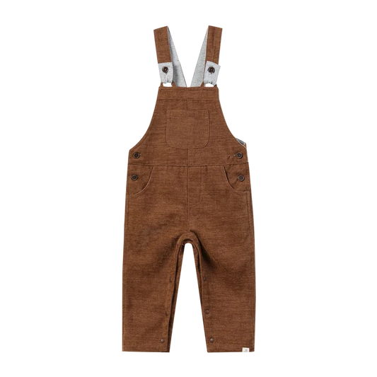Brown Moleskin Woven Overalls