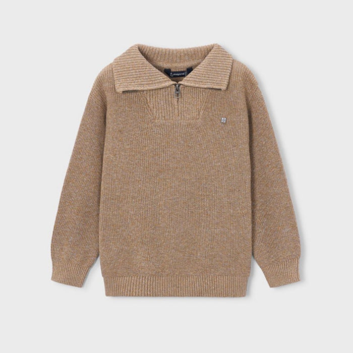 Brown Quarter Zip Sweater