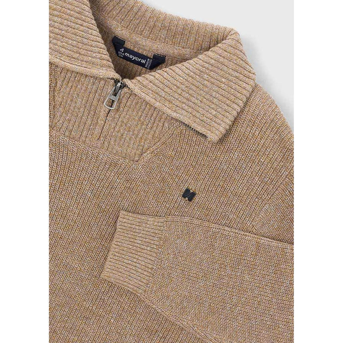Brown Quarter Zip Sweater