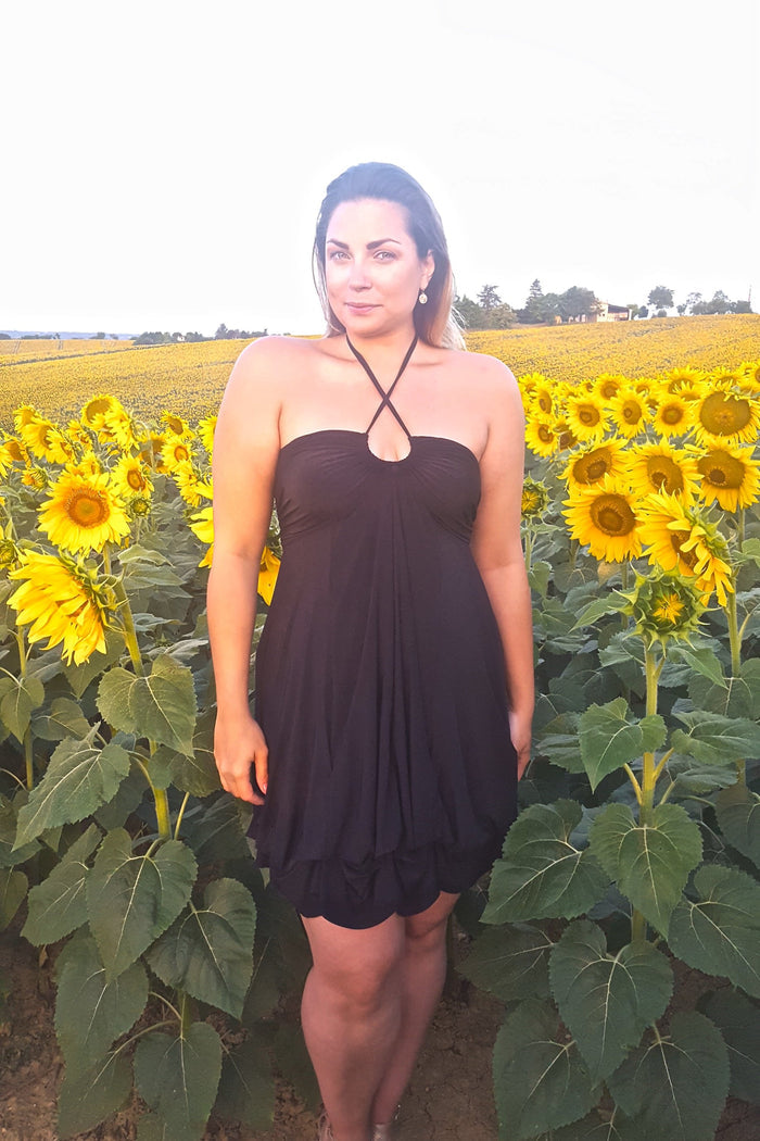 Diane Kroe Bubble Dress worn keyhole neckline