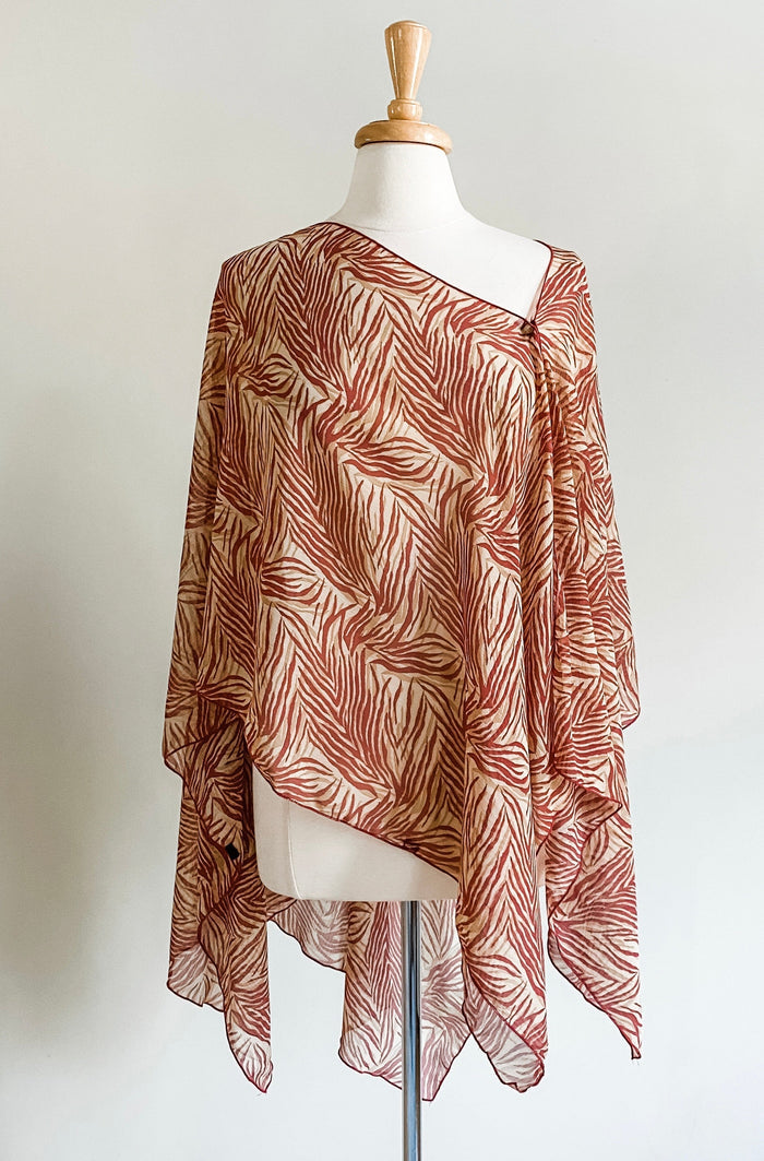 Butterfly Wrap in Red Palm print
