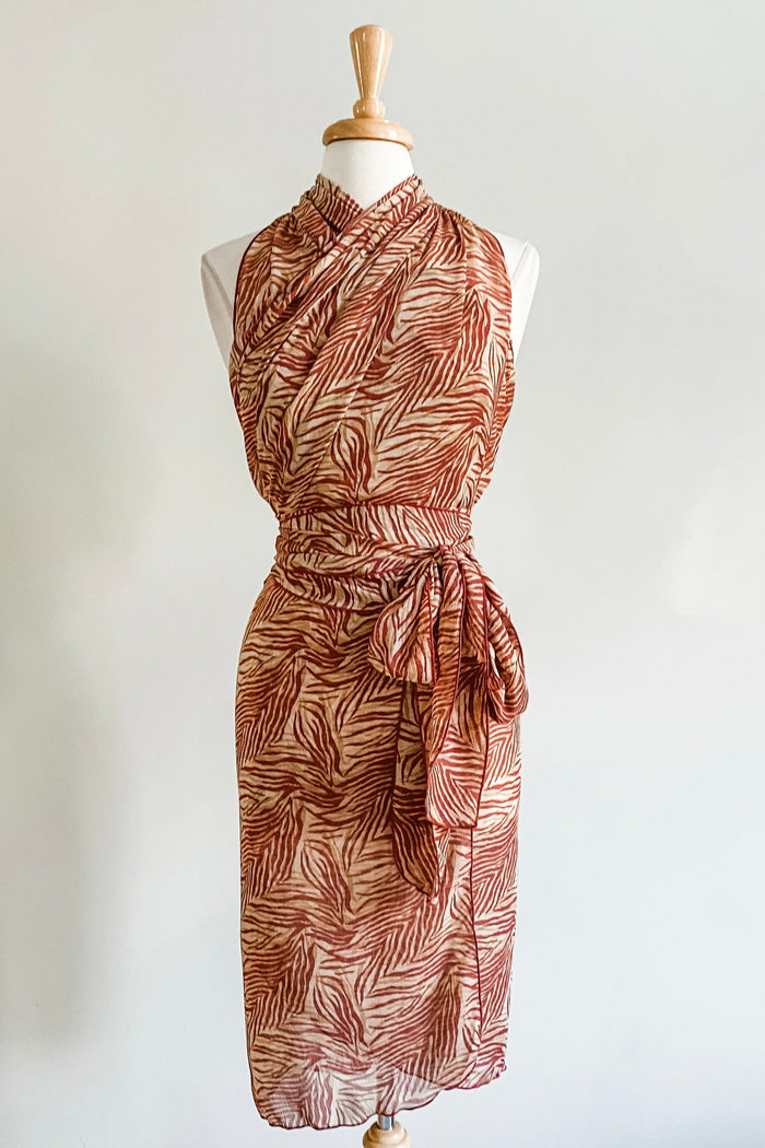 Butterfly Wrap in Red Palm print