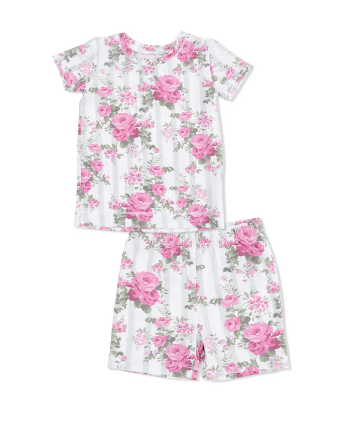 Cabbage Rose Stripe SS PJ Set