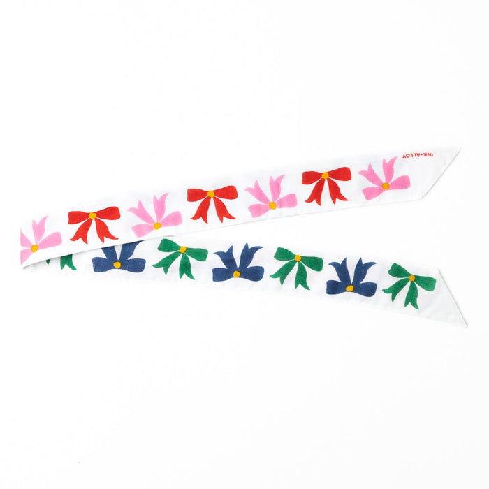 Camile Skinny Scarf Bow Print Skinny Scarf