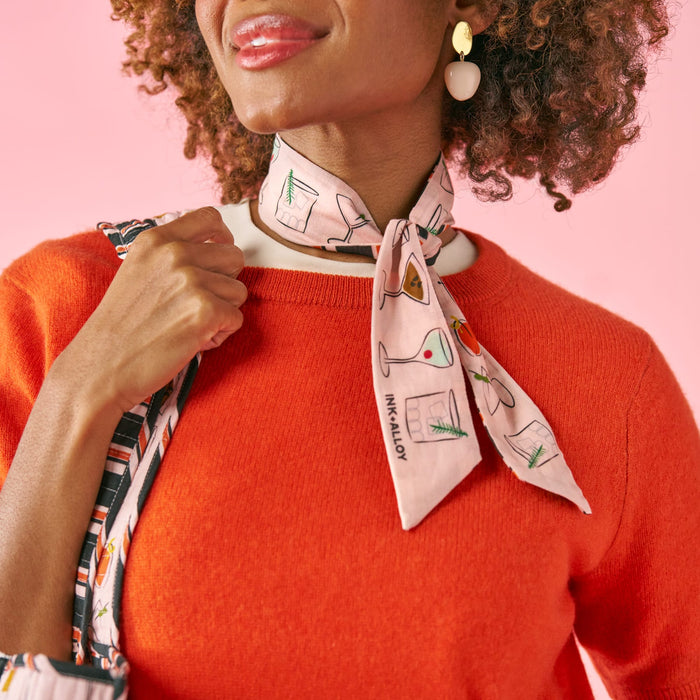 Camile Twilly Scarf Cocktail Print 36x2 Scarf