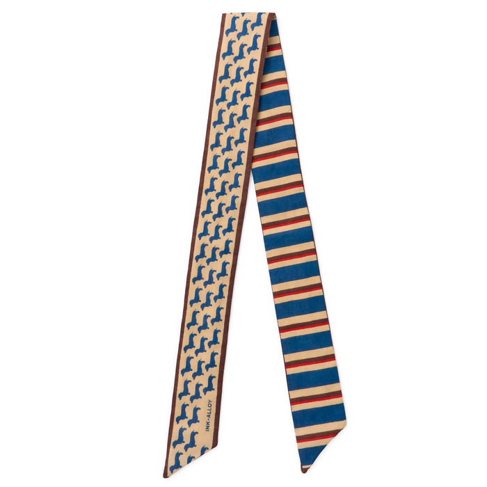 Camile Twilly Scarf Dachshund Print Scarf