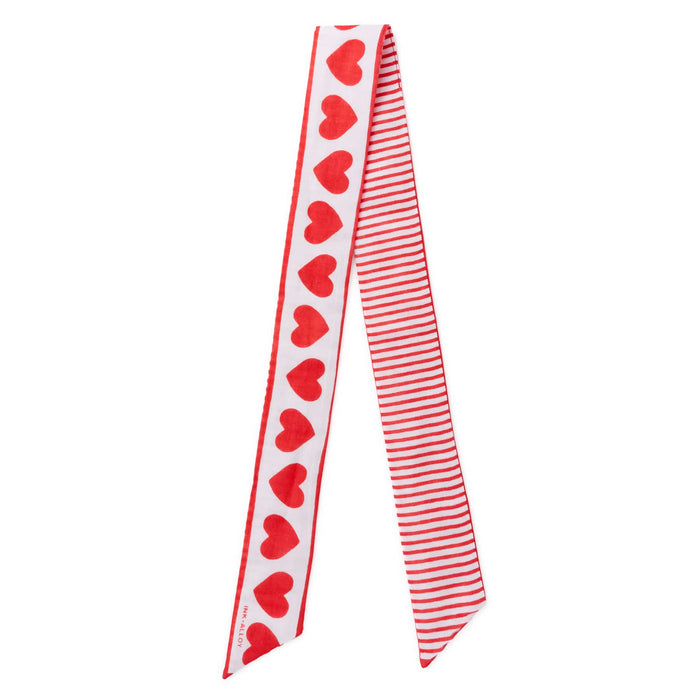 Camile Twilly Scarf Heart Print Scarf