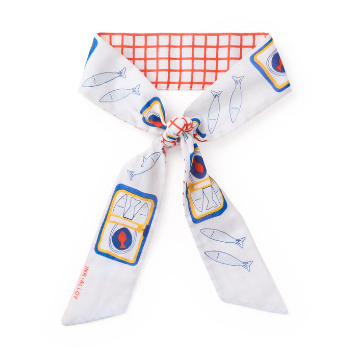 Camile Skinny Scarf Sardine Print Scarf