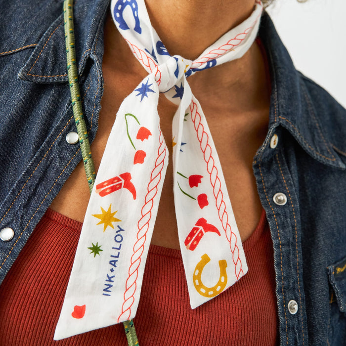 Camile Skinny Scarf Western Print Scarf