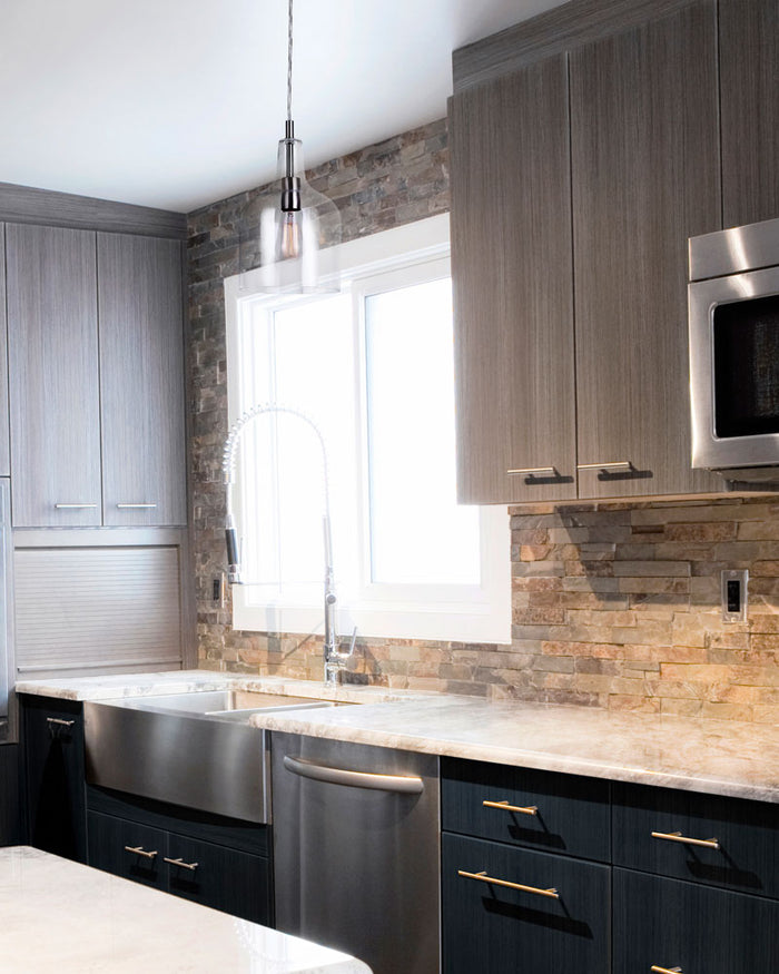 Pendant Canarm IPL1059A01BN Keeva Pendant in Brushed Nickel Canarm