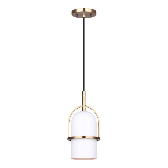 Pendant Canarm IPL777B01GDW ISLA Single Pendant in Gold and White Canarm