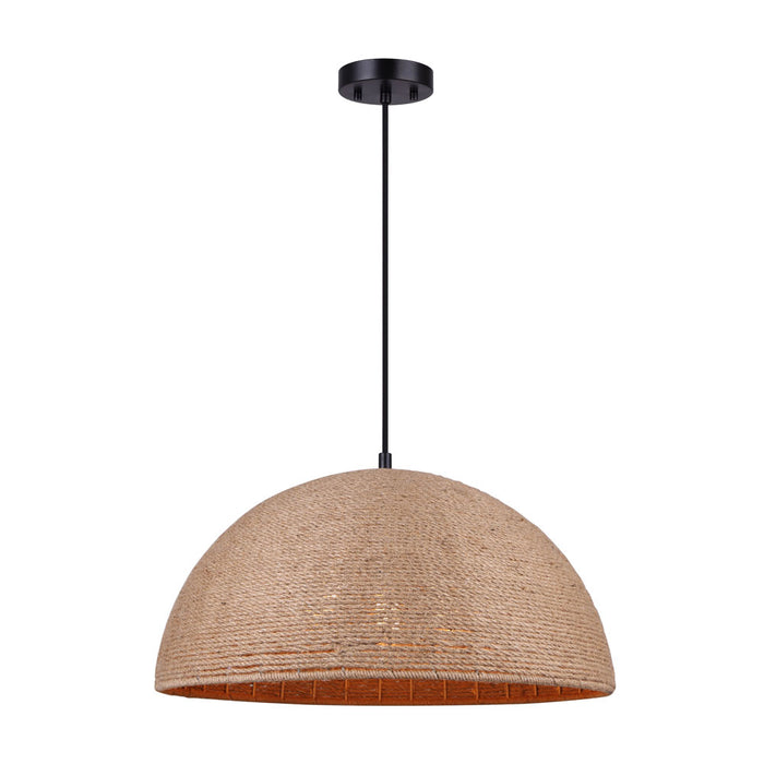 Pendant Canarm IPL785B03BKR20 Aubrie Wide Twine Wrapped Pendant Canarm