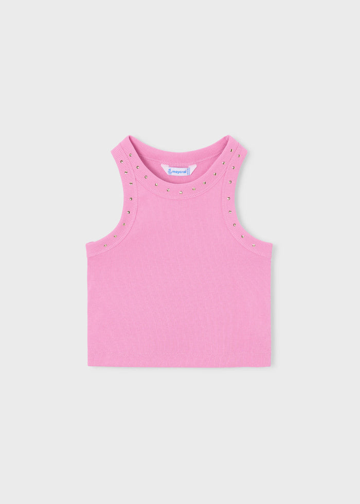 Candy Pink Studded Tank Top