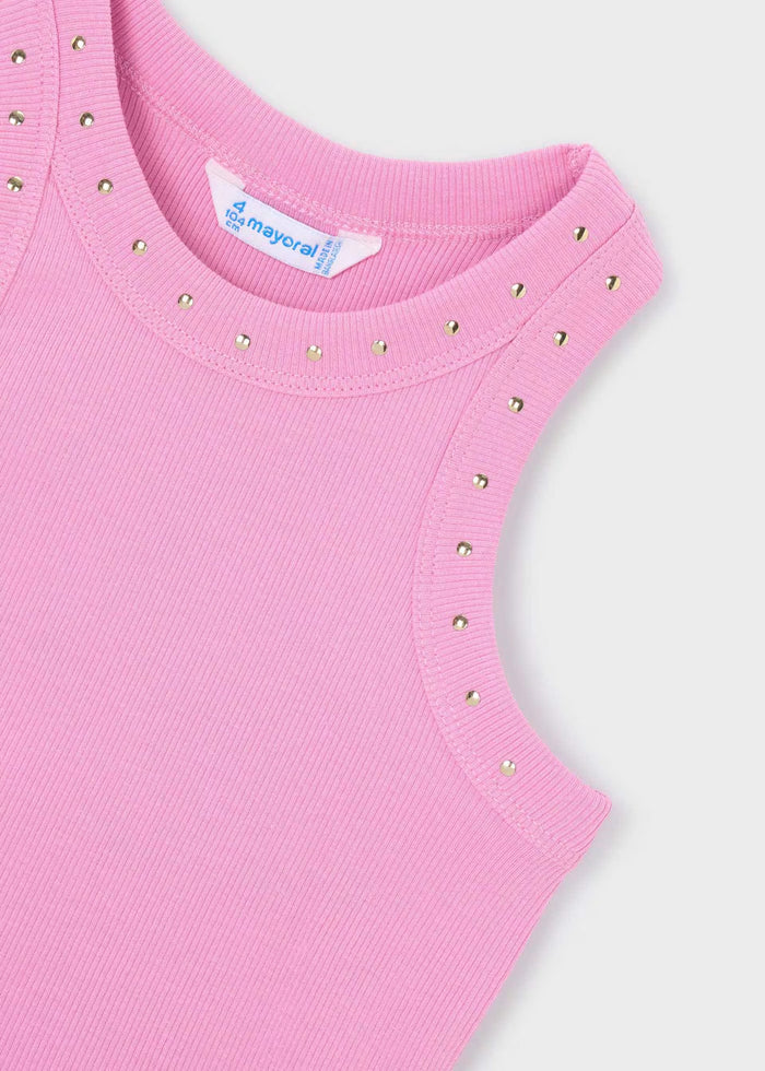 Candy Pink Studded Tank Top