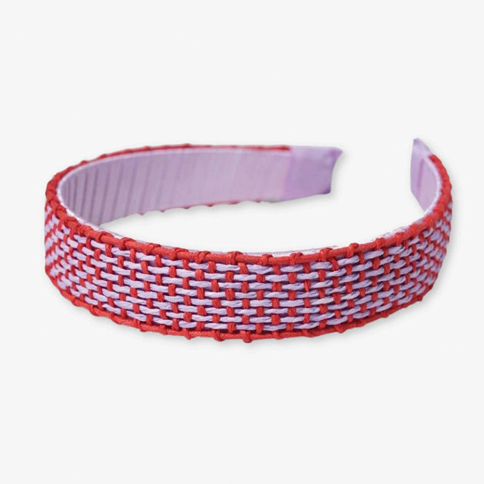 Caroline Two Color Woven Raffia Headband Light Lavender