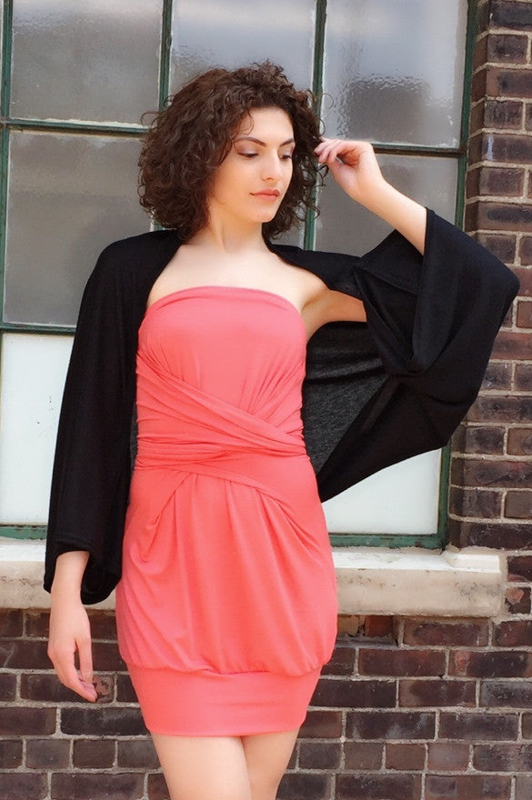 C'est La Vie Carry On Cozy Travel Scarf worn cardigan style.