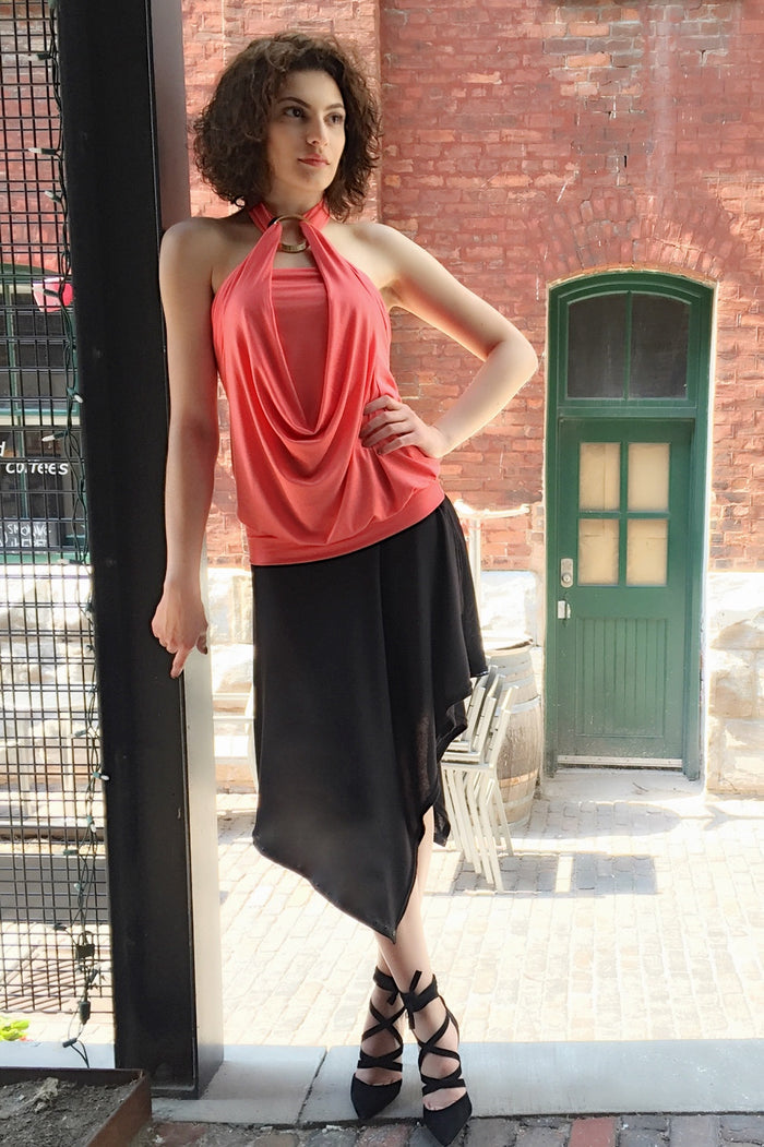 Diane Kroe Carry on Cozy Travel Scarf worn skirt style