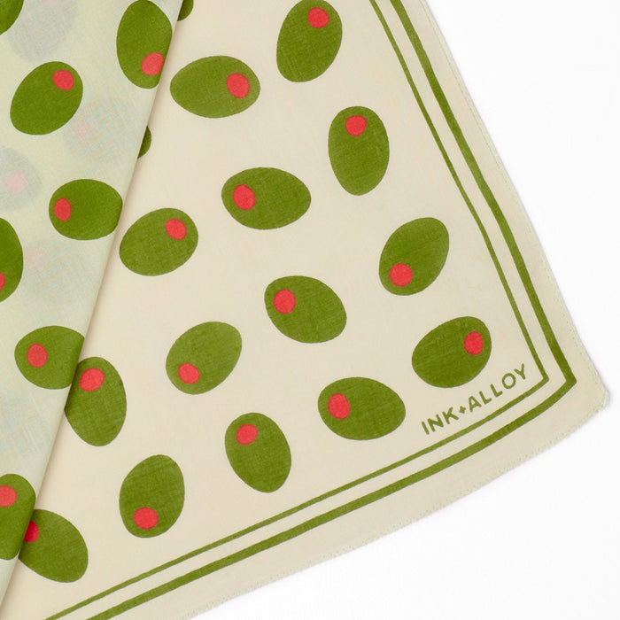 Carson Olive Print Scarf 21x21 Bandana