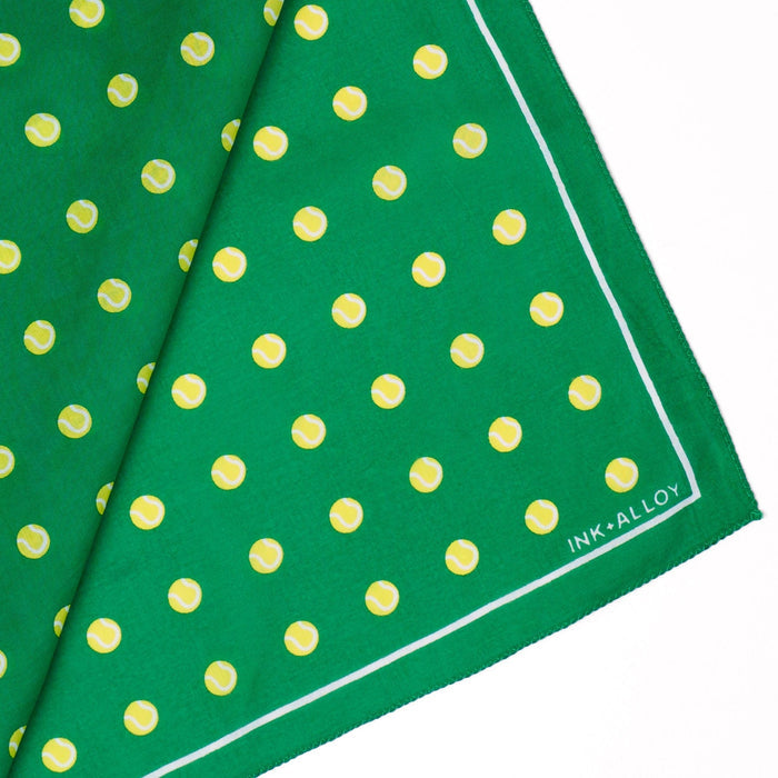 Carson Tennis Ball Print Scarf 21x21 Bandana