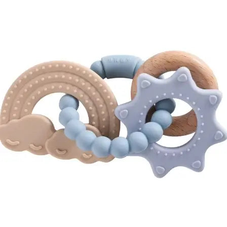 Catalina Rainbow Sun Teether Rattle Baby Blue