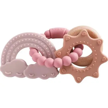 Catalina Rainbow Sun Teether Rattle Misty Rose