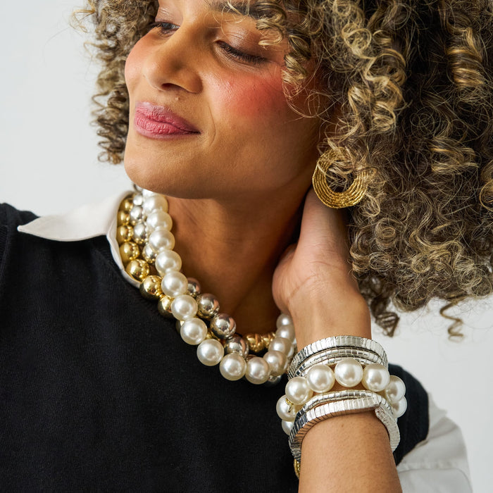 Cece Large Bead Bracelet Pearls Bracelet