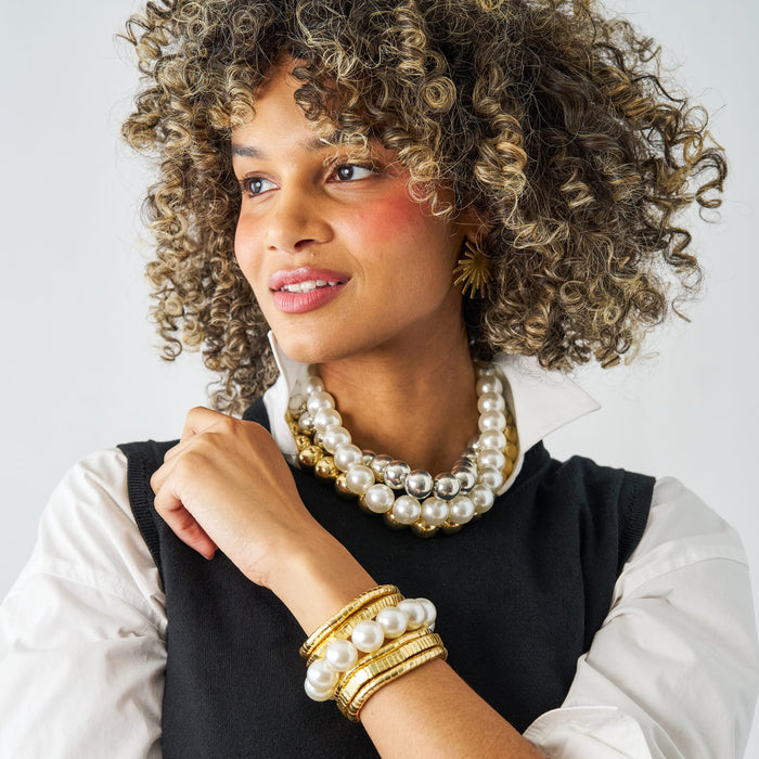 Cece Large Bead Bracelet Pearls Bracelet