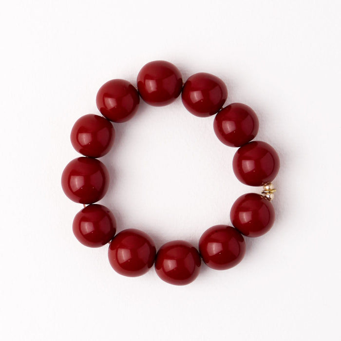 Cece Large Resin Bead Bracelet Brown Bracelet