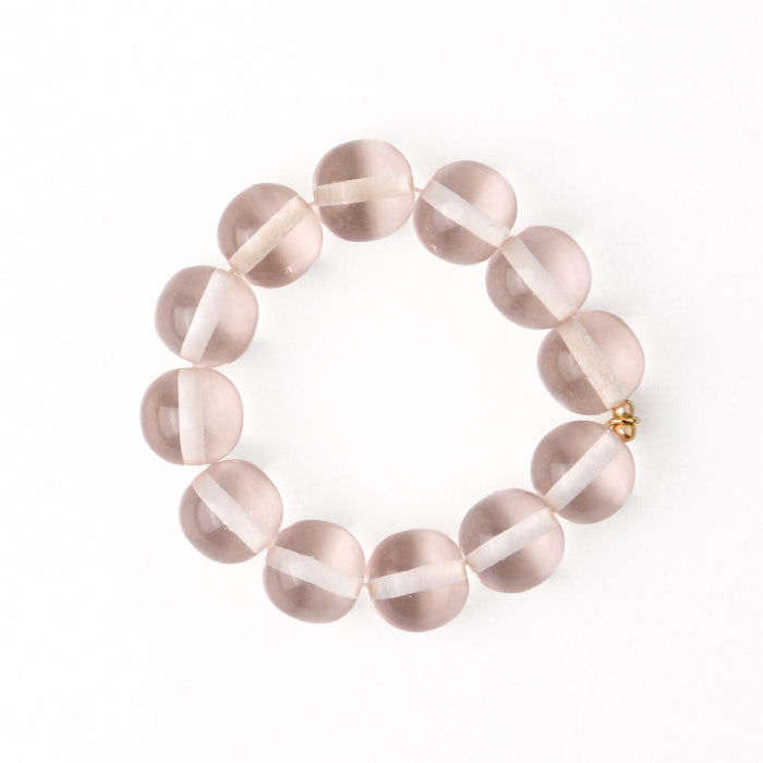 Cece Large Resin Bead Bracelet Clear Stretch