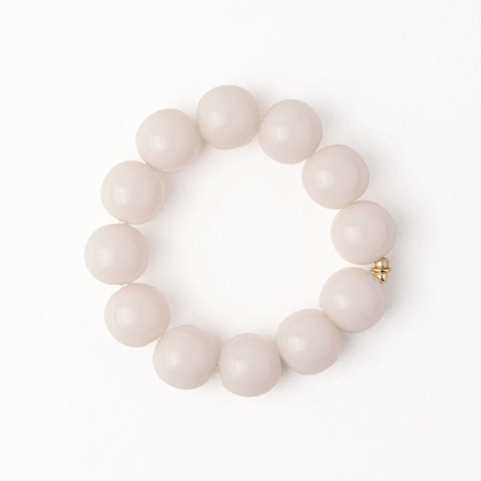 Cece Large Resin Bead Bracelet Milky White Bracelet