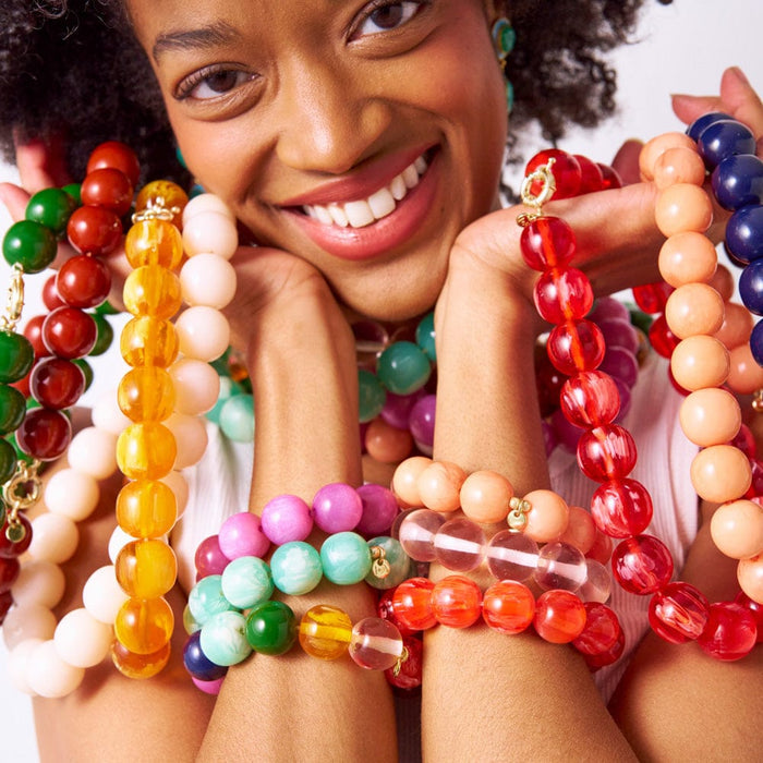 Cece Large Resin Bead Bracelet Multi Stretch