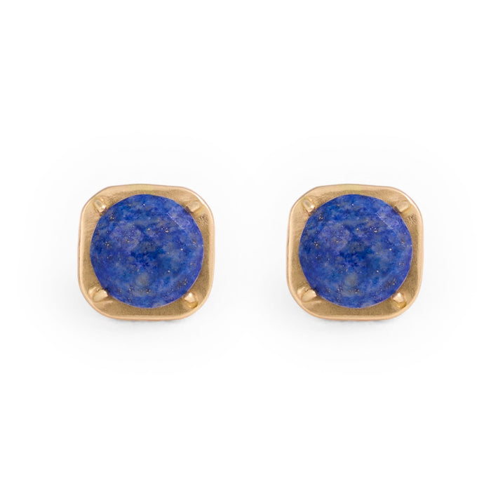 Celeste Single Stone Post Earrings Lapis Post