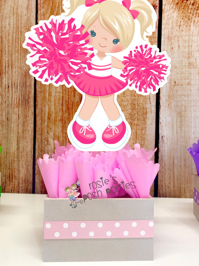 Cheerleader Birthday Theme Centerpiece Decoration