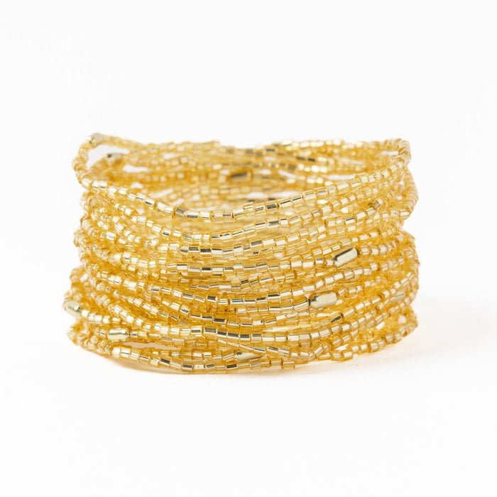 Chelsea 18 Strand Luxe Beaded Bracelet Set Gold Stack