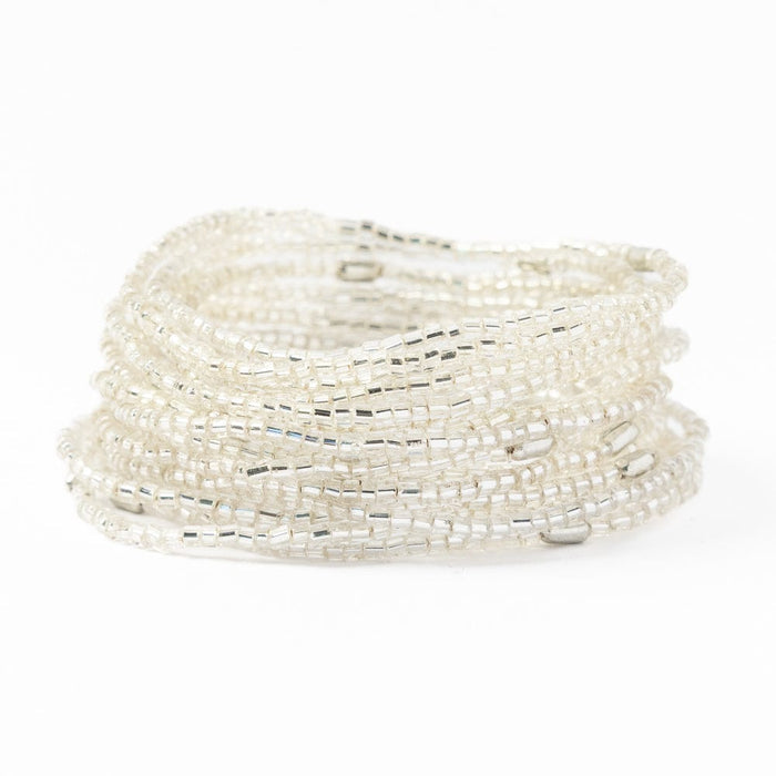 Chelsea 18 Strand Luxe Beaded Bracelet Set Silver Stack
