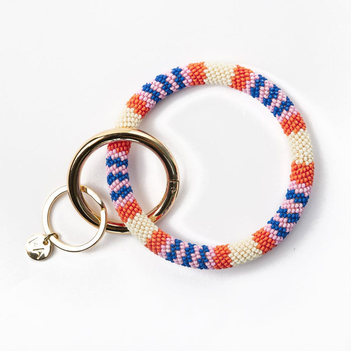 Chloe Varigated Stripe Key Ring Coastal Key Ring + Bag Charm