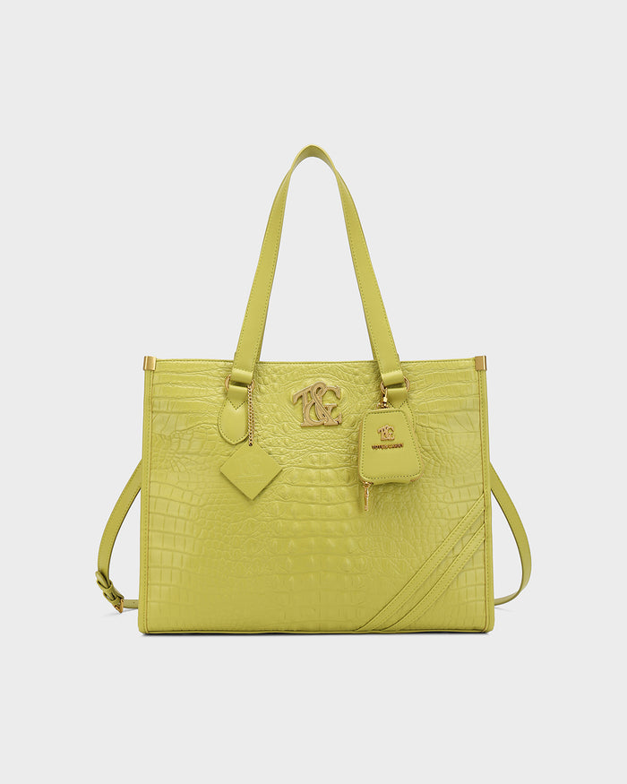 City scape Tote in Avocado Green