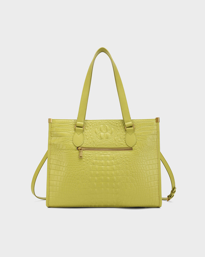 City scape Tote in Avocado Green