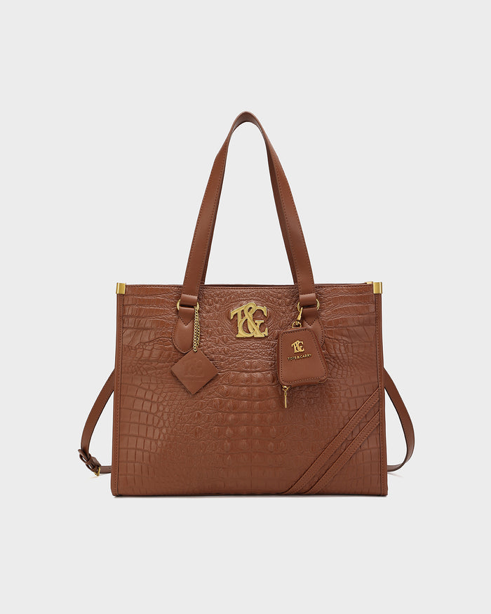City scape Tote in Caramel
