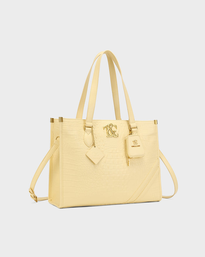 City scape Tote in Champagne Yellow