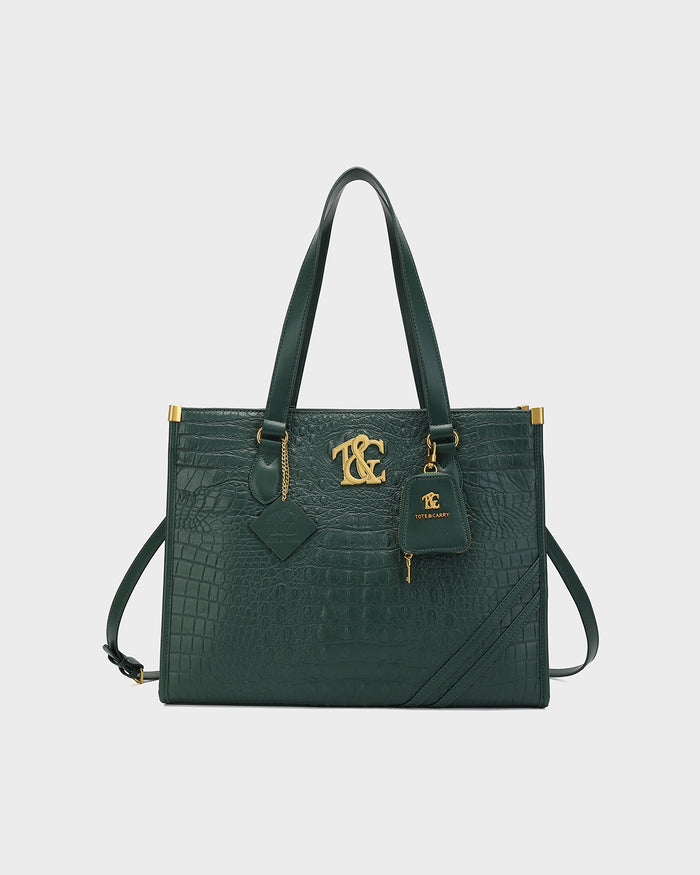 City scape Tote in Emerald Green