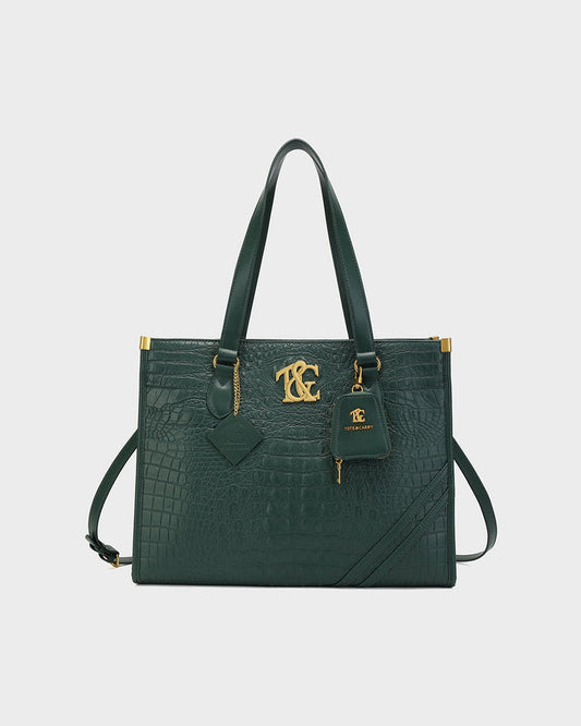 City scape Tote in Emerald Green