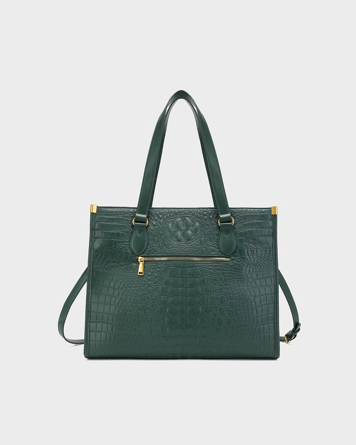 City scape Tote in Emerald Green