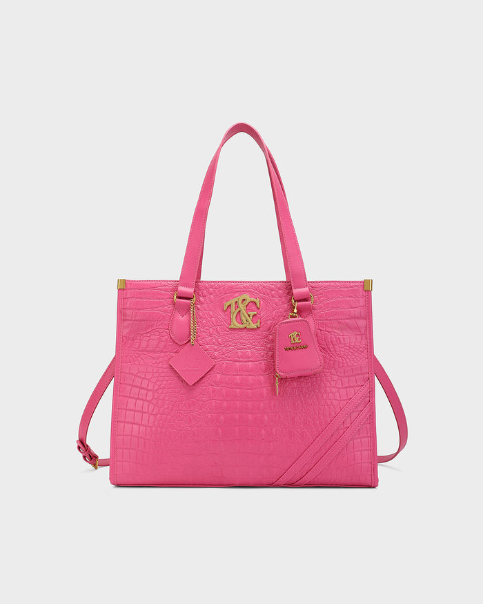 City scape Tote in Fuchsia