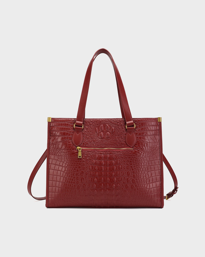City scape Tote in Wine Red