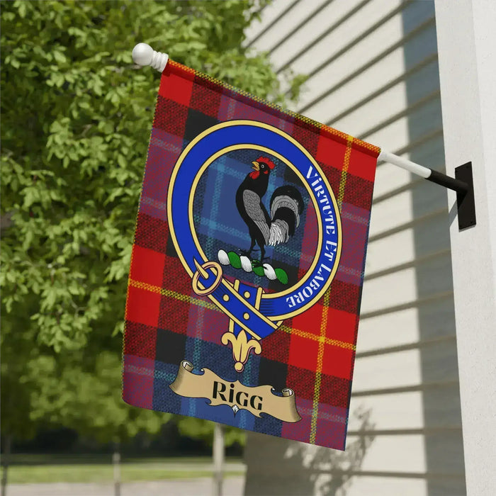 Virtute Et Labore Rigg Clan Crest Plaid Flag